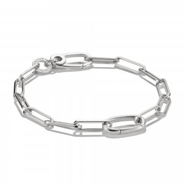 Thomas Sabo Charm Club Connect Paperclip Link Charm Bracelet 0.8 x 1.6cm, 19cm