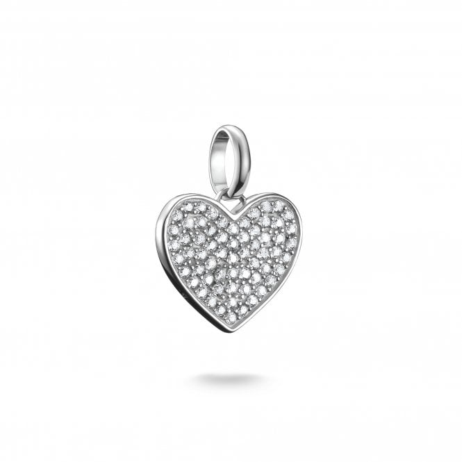 Thomas Sabo  Charm Club Connect Pavé Heart Charm Pendant 1.8 x 1.5cm