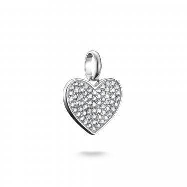 Thomas Sabo Charm Club Connect Pavé Heart Charm Pendant 1.8 x 1.5cm