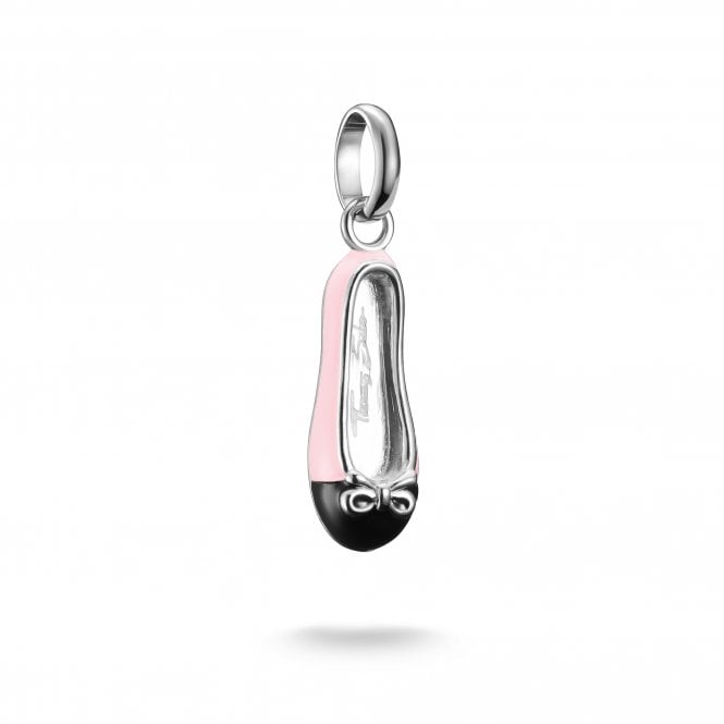 Thomas Sabo  Charm Club Connect Pink & Black Ballerina Shoe Charm Pendant 2.6 x 0.6cm
