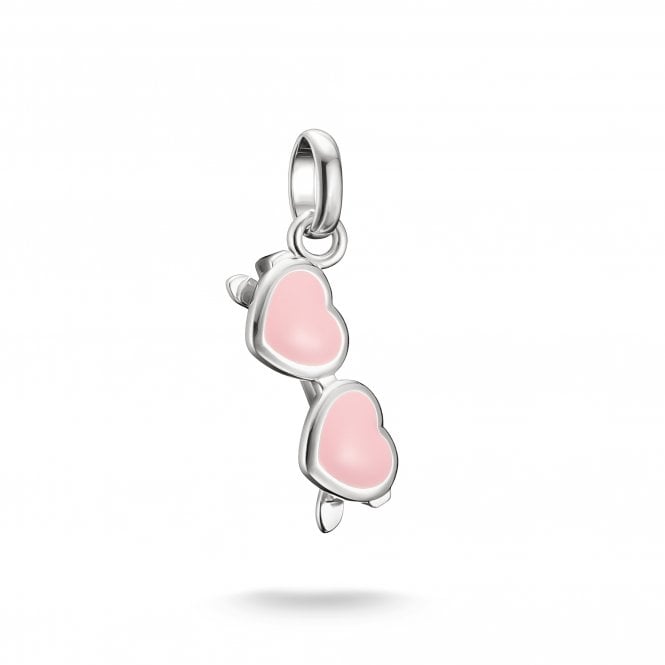 Thomas Sabo  Charm Club Connect Pink Heart Sunglasses Charm 2.5 x 0.7cm 