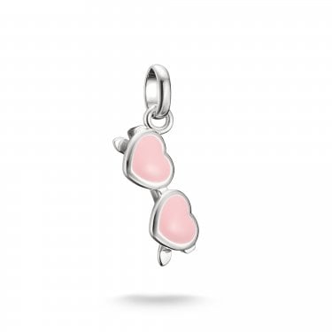 Thomas Sabo Charm Club Connect Pink Heart Sunglasses Charm 2.5 x 0.7cm 