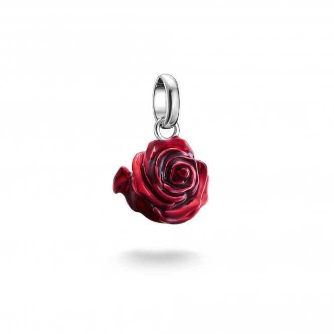 Thomas Sabo  Charm Club Connect Red Rose Blossom Charm Pendant 1.8 x 1.1cm