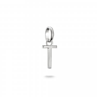 Thomas Sabo Charm Club Connect T Initial Charm Pendant 1.8 x 0.7cm