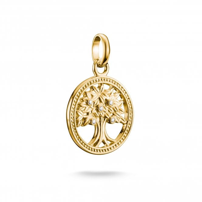 Thomas Sabo  Charm Club Connect Tree of Love with CZ Gold Tone Charm Pendant 2.4 x 1.6cm