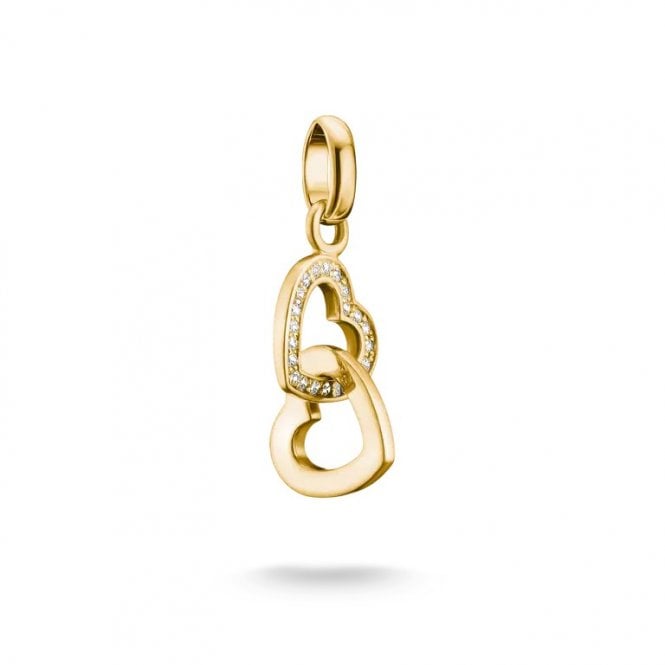 Thomas Sabo  Charm Club Connect Two Hearts CZ Charm 2.3 x 0.95cm