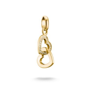Thomas Sabo Charm Club Connect Two Hearts CZ Charm 2.3 x 0.95cm