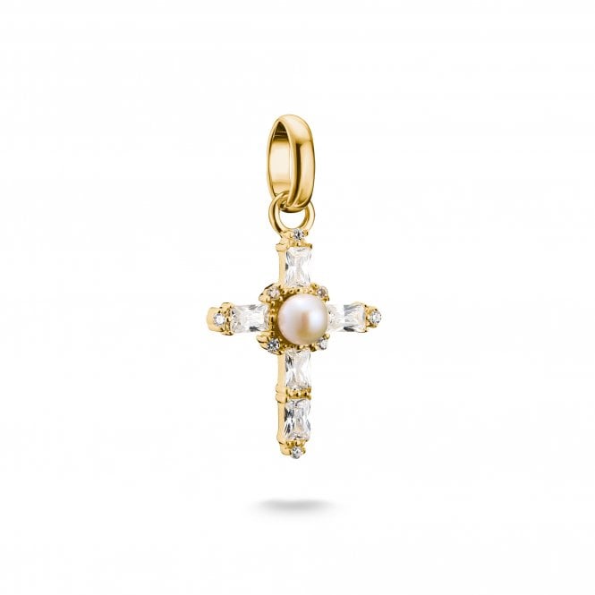 Thomas Sabo  Charm Club Connect Vintage Cross Gold Tone Charm Pendant 2.5 x 1.3cm