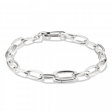 Thomas Sabo Charm Club Connect Wide Oval Link Charm Bracelet 0.8 x 1.6cm, 17cm