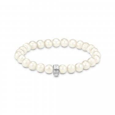 Thomas Sabo Charm Club Original Freshwater Cultured Pearls Bracelet 0.8cm, 17cm 