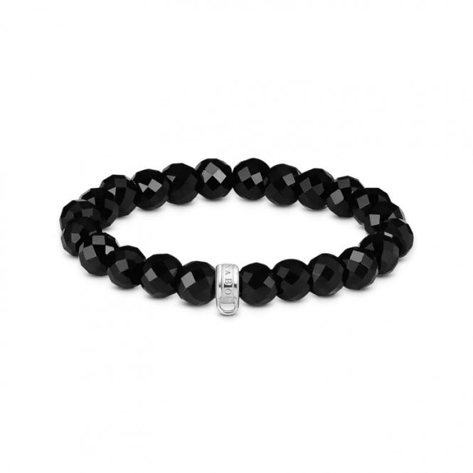 Thomas Sabo  Charm Club Original Oval Obsidian Beads Charm Bracelet 0.9cm, 19cm