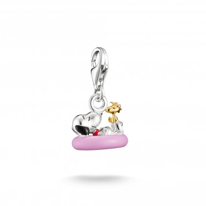 Thomas Sabo  Charm Club Original Peanuts Snoopy with Woodstock in Swim Ring Charm 2.1 x 1.2cm