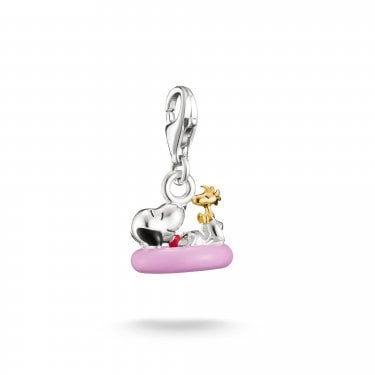 Thomas Sabo Charm Club Original Peanuts Snoopy with Woodstock in Swim Ring Charm 2.1 x 1.2cm