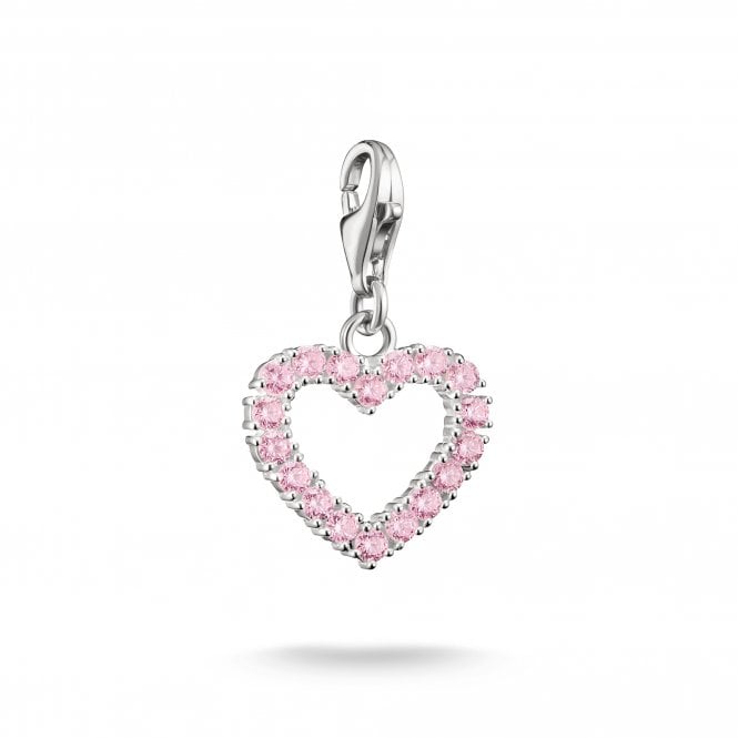 Thomas Sabo  Charm Club Original Pink CZ Open Heart Charm 2.0 x 1.5cm 