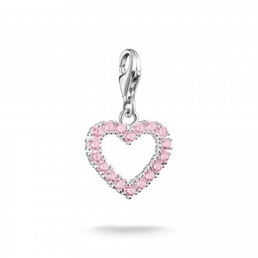 Thomas Sabo Charm Club Original Pink CZ Open Heart Charm 2.0 x 1.5cm 