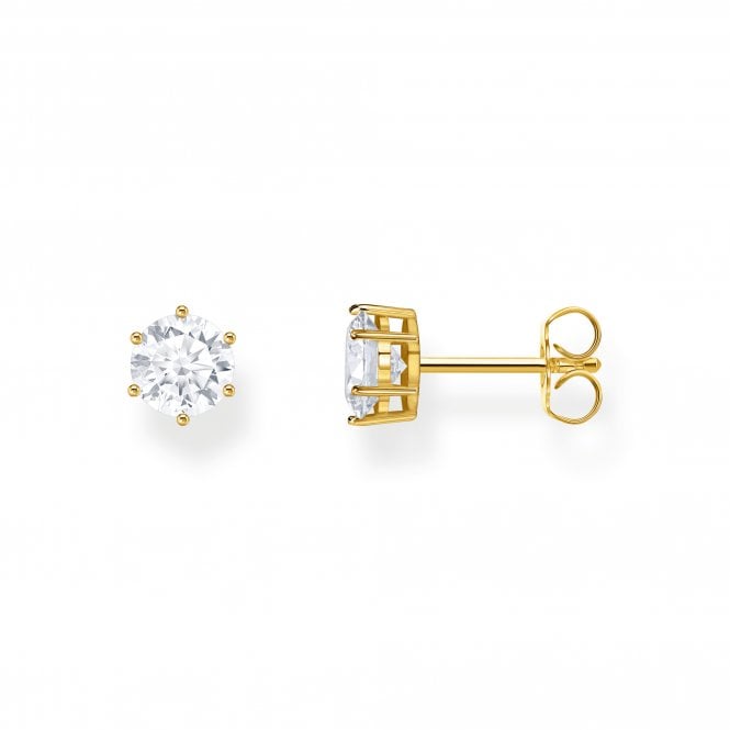 Thomas Sabo  Classic CZ Gold Tone Stud Earrings 0.6 x 0.6cm 