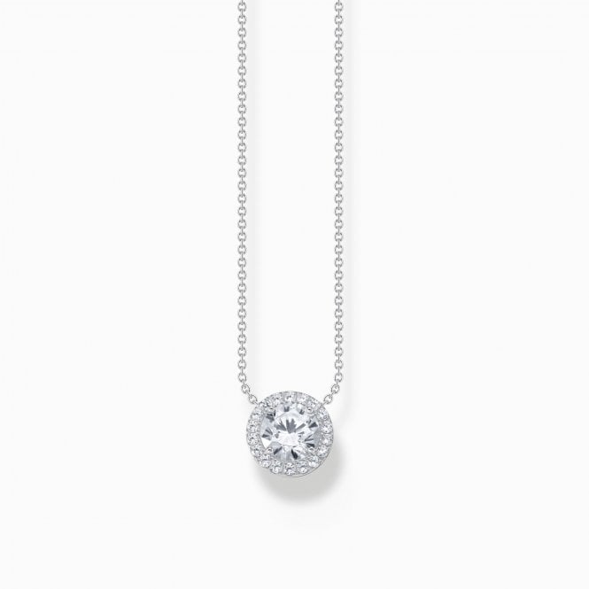 Thomas Sabo  CZ Halo Necklace 1.1 x 1.1cm, 40-45cm