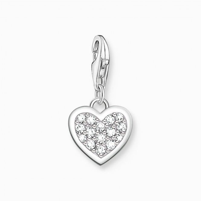 Thomas Sabo  CZ Heart Charm 2 x 0.9cm 