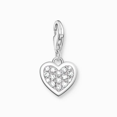 Thomas Sabo CZ Heart Charm 2 x 0.9cm 