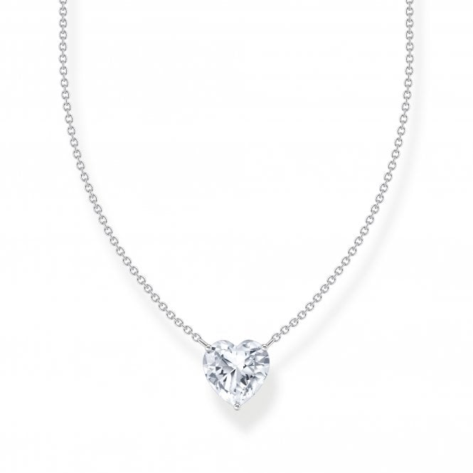 Thomas Sabo  CZ Heart Necklace 1 x 0.9cm, 40-45cm 