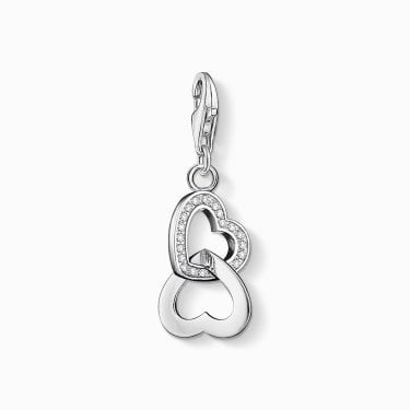 Thomas Sabo CZ Interlocking Double Hearts Charm 2.5 x 0.9cm