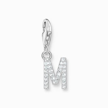 Thomas Sabo CZ M Initial Charm 2.2 x 0.7cm