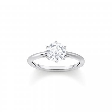 Thomas Sabo CZ Solitaire Ring Size 54