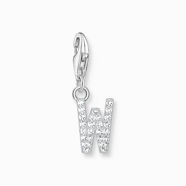 Thomas Sabo CZ W Initial Charm 2.2 x 0.7cm