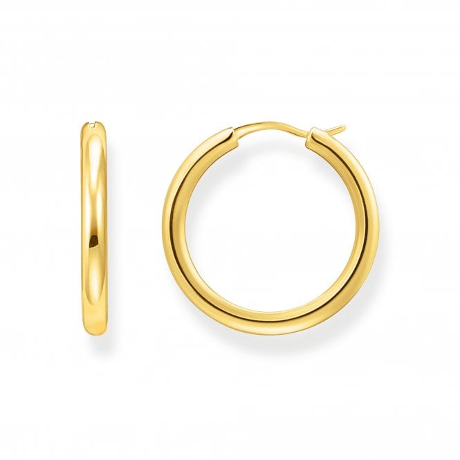 Thomas Sabo  Essentials Wider Gold Tone Hoop Earrings 26 x 3mm