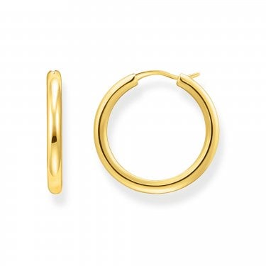 Thomas Sabo Essentials Wider Gold Tone Hoop Earrings 26 x 3mm