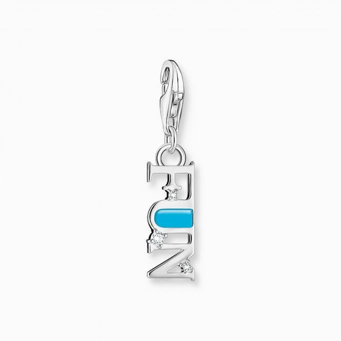 Thomas Sabo  Fun with CZ & Blue Enamel Charm 2.6 x 0.6cm