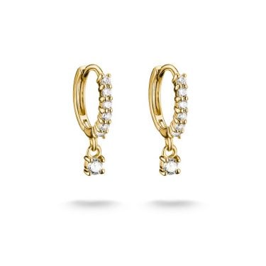 Thomas Sabo Gold Tone Brilliant-Cut CZ Hoop Earrings 0.28 x 1.5cm