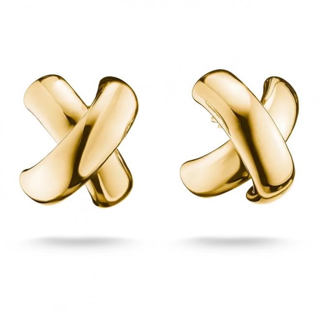 Thomas Sabo  Gold Tone Cross Shaped Stud Earrings 1.6 x 1.8cm