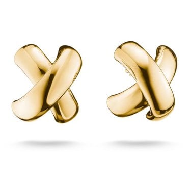 Thomas Sabo Gold Tone Cross Shaped Stud Earrings 1.6 x 1.8cm