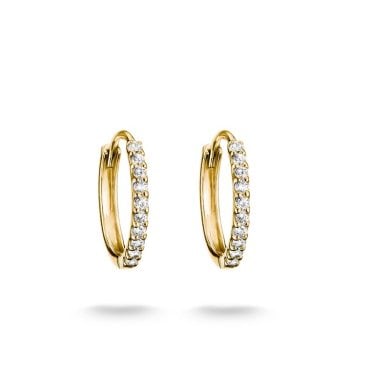 Thomas Sabo Gold Tone CZ Hoop Earrings 0.15 x 1.27cm