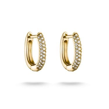 Thomas Sabo Gold Tone CZ Hoop Earrings, 1.5 x 0.25cm
