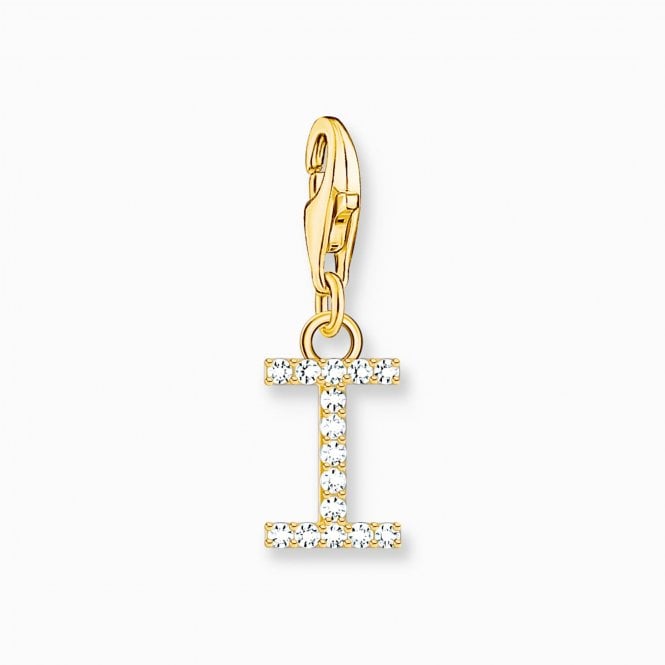 Thomas Sabo  Gold Tone CZ I Initial Charm 2.2 x 0.7cm