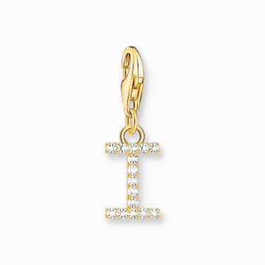 Thomas Sabo Gold Tone CZ I Initial Charm 2.2 x 0.7cm