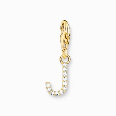 Thomas Sabo Gold Tone CZ J Initial Charm 2.2 x 0.7cm