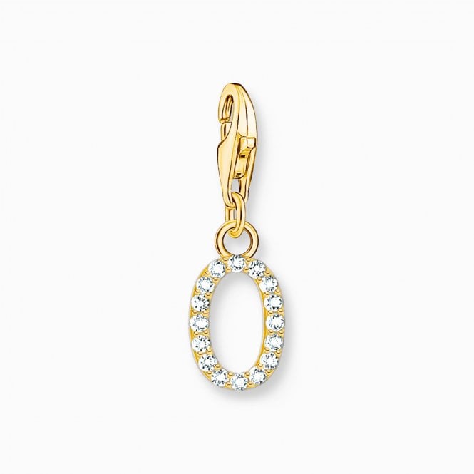 Thomas Sabo  Gold Tone CZ O Initial Charm 2.2 x 0.7cm