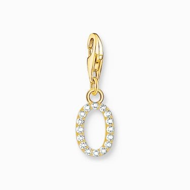 Thomas Sabo Gold Tone CZ O Initial Charm 2.2 x 0.7cm