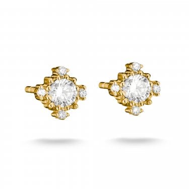 Thomas Sabo Gold Tone CZ Stud Earrings 0.6 x 0.6cm