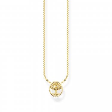 Thomas Sabo Gold Tone CZ Tree of Love Necklace 40-45cm