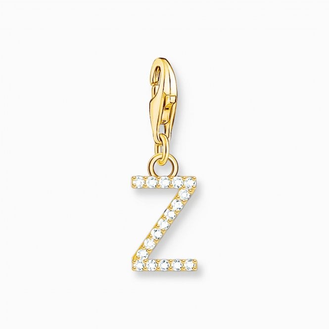 Thomas Sabo  Gold Tone CZ Z Initial Charm 2.2 x 0.7cm