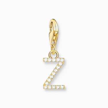Thomas Sabo Gold Tone CZ Z Initial Charm 2.2 x 0.7cm
