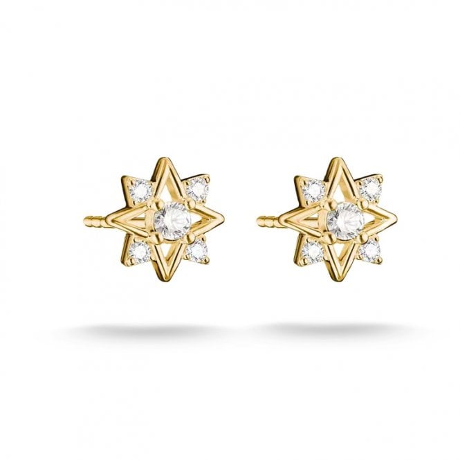 Thomas Sabo  Gold Tone Star CZ Stud Earrings 0.97 x 0.97cm