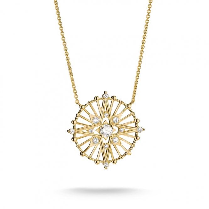 Thomas Sabo  Gold Tone Talisman CZ Necklace 2.4 x 2.4cm, 40-45cm