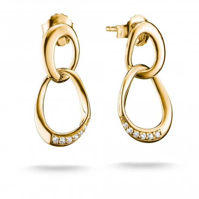Thomas Sabo  Gold Tone Together with CZ Earrings 1.2 x 2.2cm
