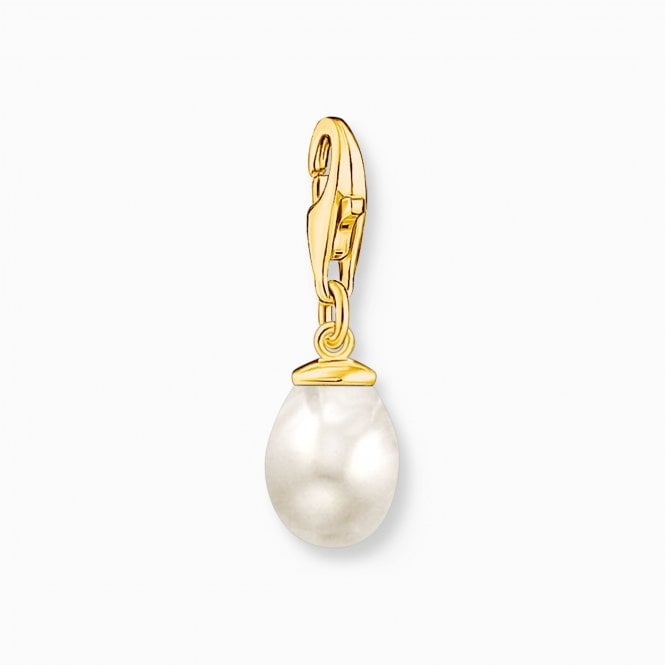 Thomas Sabo  Gold Tone White Pearl Charm 2.4 x 0.9cm