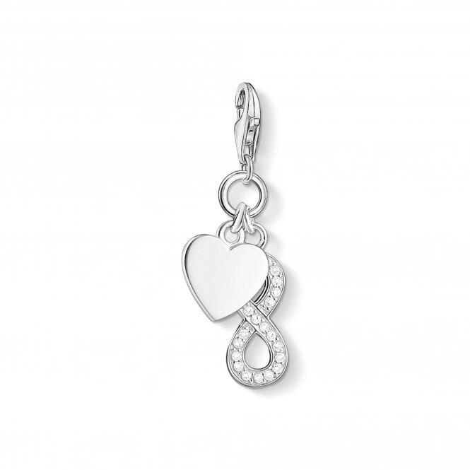 Thomas Sabo  Heart & CZ Infinity Charm 3.4 x 1cm 